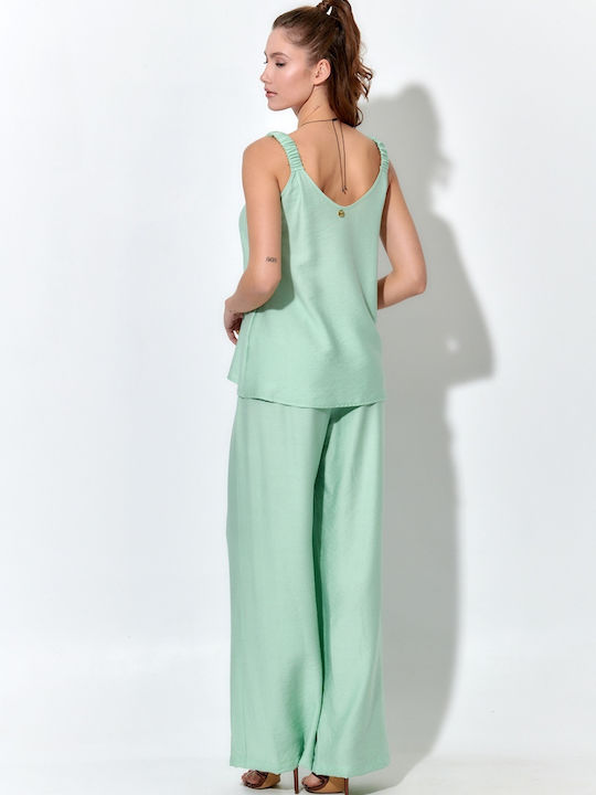 Damen Bluse mit Spaghetti-Träger Mint S264001