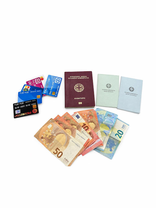 Кожен мъжки портфейл за карти кафяв