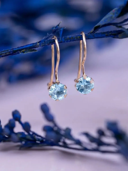Детски Обици Studs с Камъни от Злато 9К