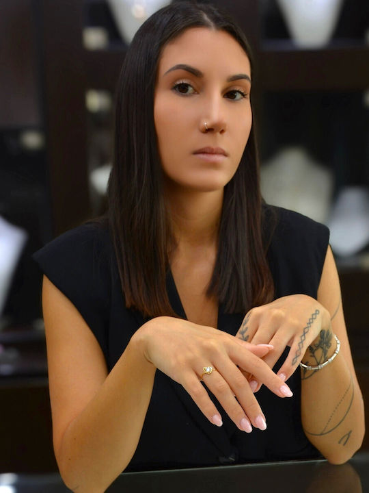 Mentzos Inel Din Aur 14K Cu Zircon
