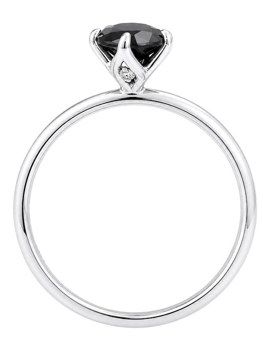 Einzelner Steine Ringe aus Weißgold 18K mit Diamant