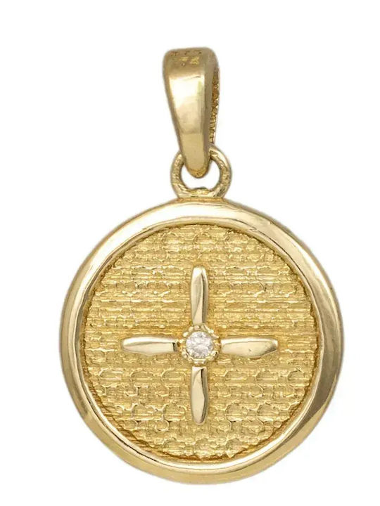 Hängender Charms Tierkreiszeichen Waage aus Weißgold 9K mit Zirkon