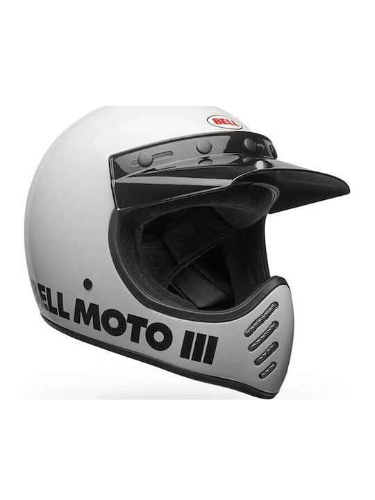 Bell Moto-3 Classic Motocross ECE 22.06 Gloss White Bell Moto-3 Classic Motocross ECE 22.06 Gloss White