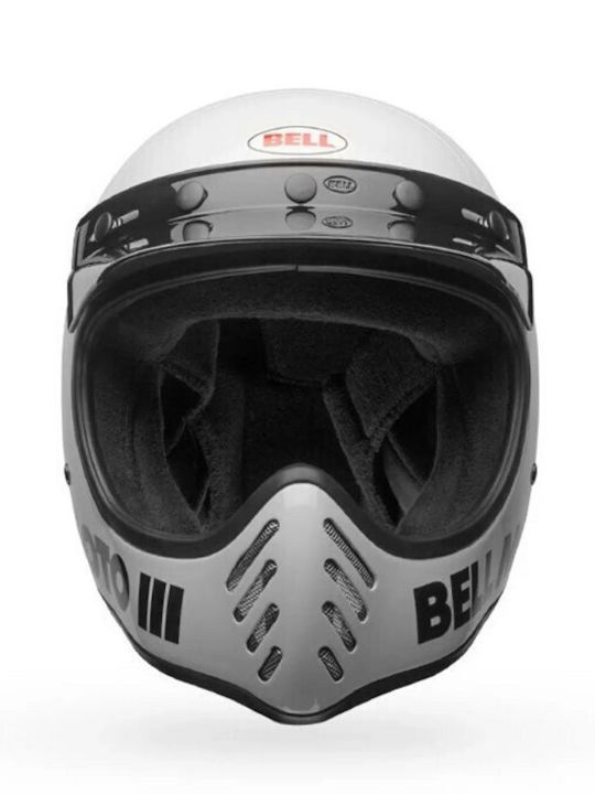 Bell Moto-3 Classic Gloss White Κράνος Μηχανής Motocross ECE 22.06 1250gr