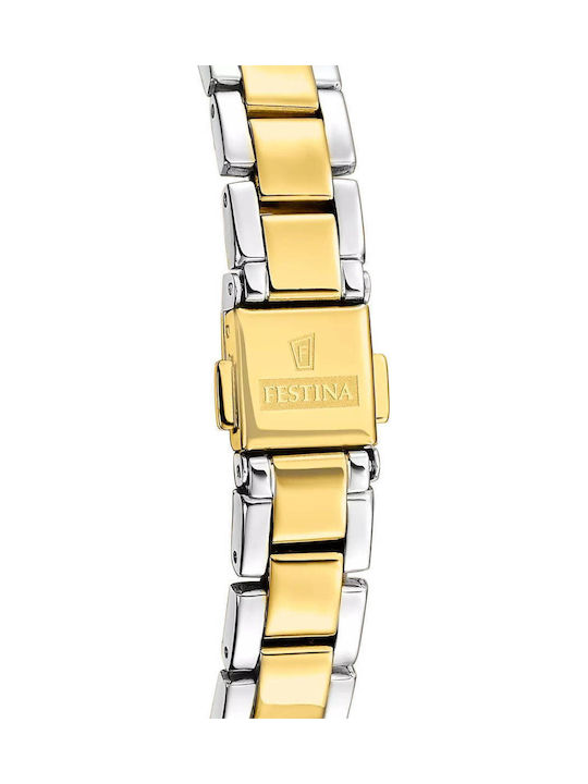 Festina Mademoiselle Damenuhren 26mm Batterie mit Silber Metall-Armband