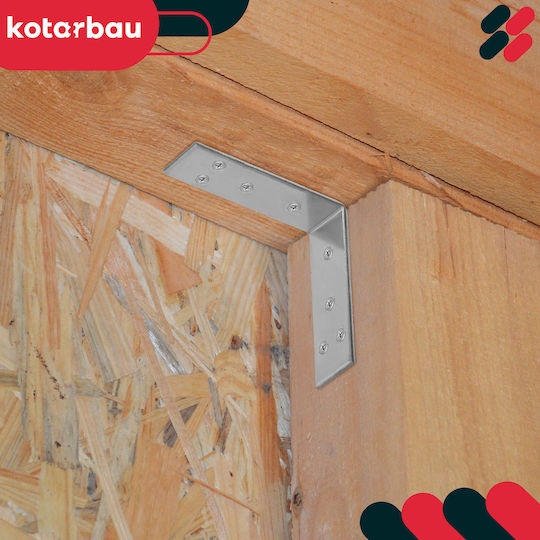 Kotarbau Ъглов Рафтов Тежкотоварен От Неръждаема Стомана В Сив Цвят 60x60mm