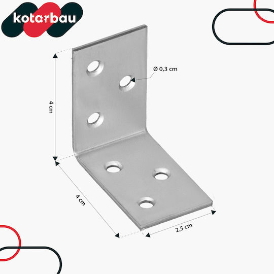Kotarbau Raft De Colț Robust Din Oțel Inoxidabil Gri 40x40mm