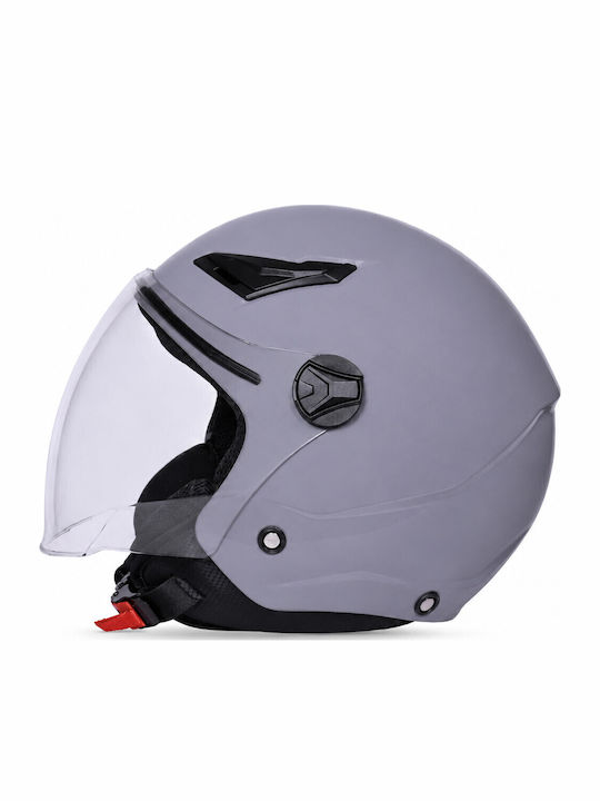 STR Fly Сив Каска за мотор Джет ECE 22.06