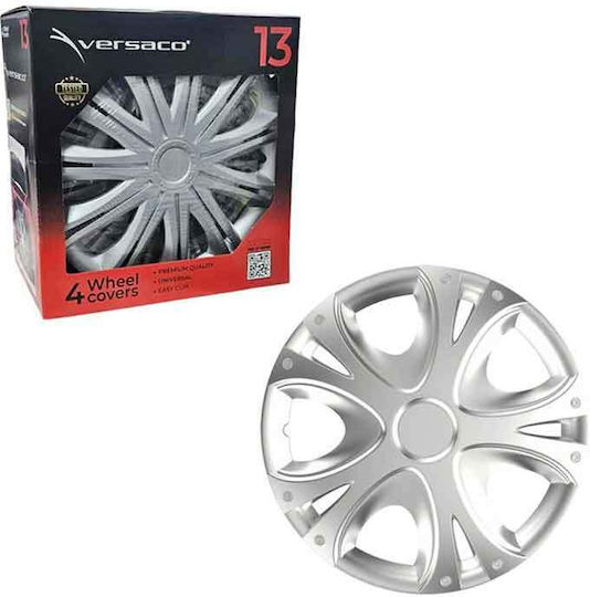Versaco Set Capace roți auto 4 buc 13" Argintii Wheel Covers