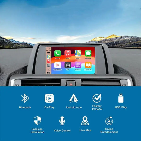 Adaptor Carplay Wireless Android Auto Box Bmw Mini Cic System 2 Camere Față Spate