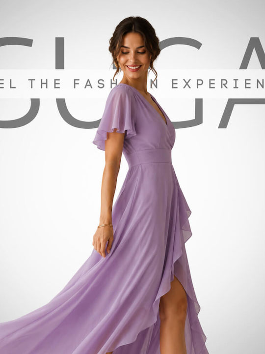 Rochie De Vară Maxi Pentru Nuntă Botez Lila