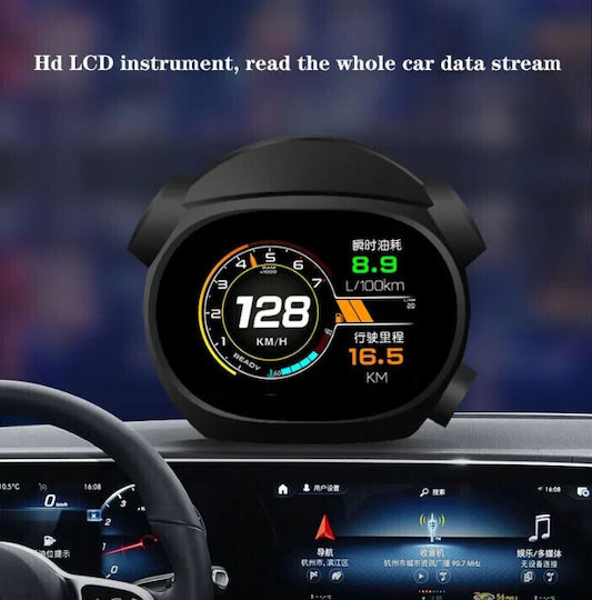 Roza K10 HUD OBD2 Display Car LCD Screen Speed RPM Temperature & DTC