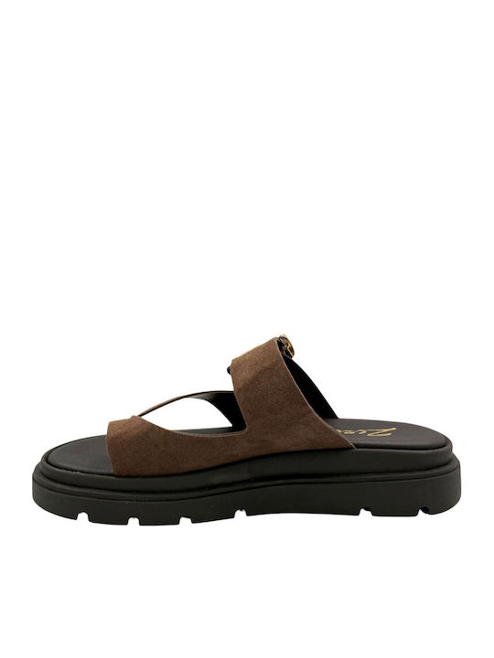 Women's Flat Sandals Flatforms Brown