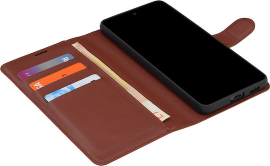 Techsuit Folio Book Leather / Silicone Brown (Galaxy S26 FE)