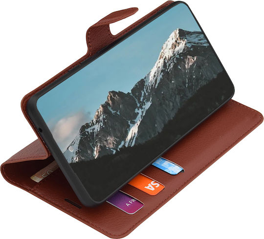 Techsuit Folio Book Leather / Silicone Brown (Galaxy S26 FE)