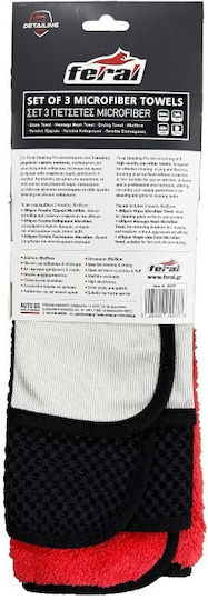 Кърпи Microfiber Detailing Pro Feral 35x35cm Комплект 3 Бройки