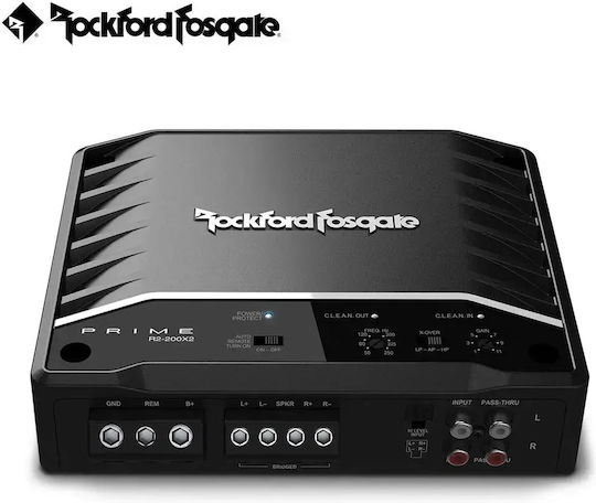 Rockford Fosgate Prime R2-200x2 Цифров Двуканален Кола Усилвател Class-d Мощност 2x 50wrms 4 Ohm