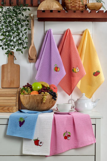 SteweHome Prosop De Bucătărie Din 100% Bumbac În Culoare Violet 40x60cm 6 Bucăți