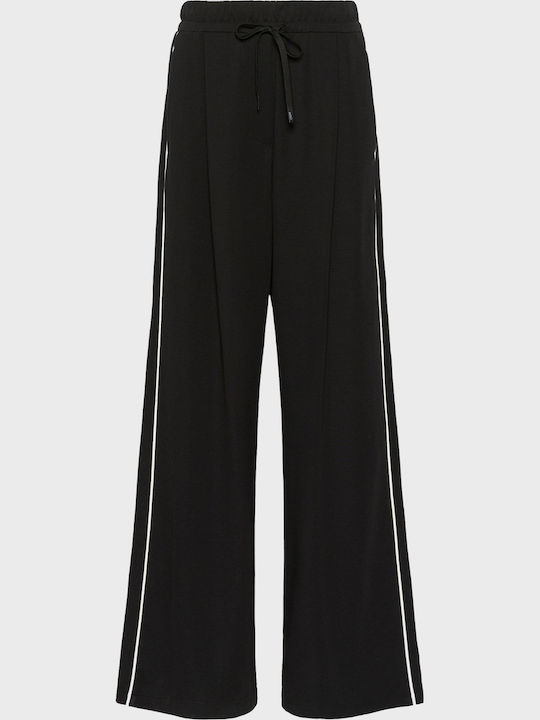 Pantaloni Largi Dama Cu Cauciuc Model Cu Dungi Negri