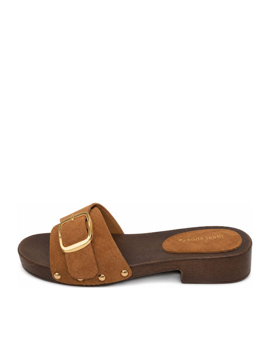 Flat Mules In Brown Colour SI-3276-26ML-KAMEL