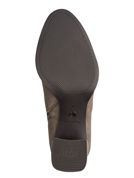 Wildleder Damen Stiefeletten Beige