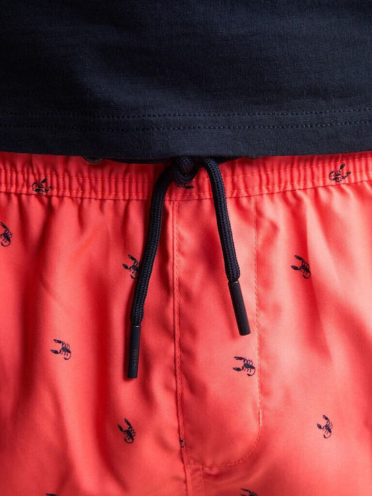 Costum De Baie Bărbați Pantaloni Scurți Fiery Coral Cu Modele