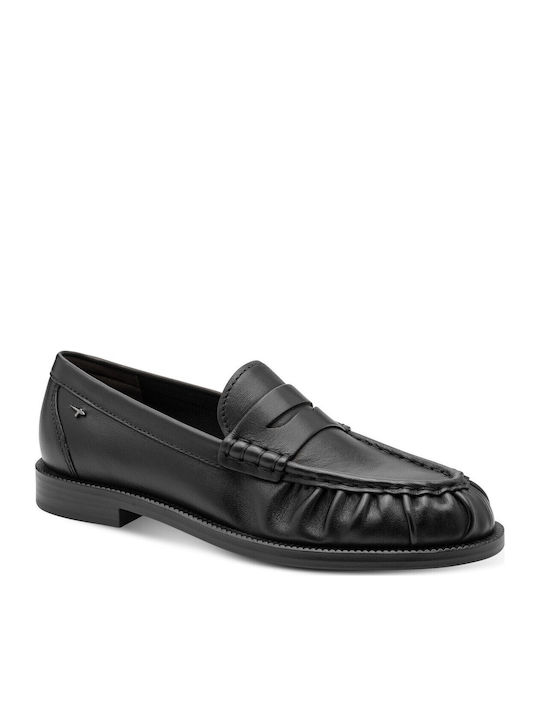 Leder Damen Mokassins in Schwarz Farbe