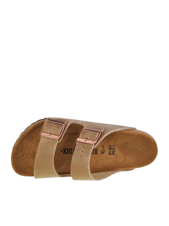 Oiled Leather Men's Sandals in Brown Colour