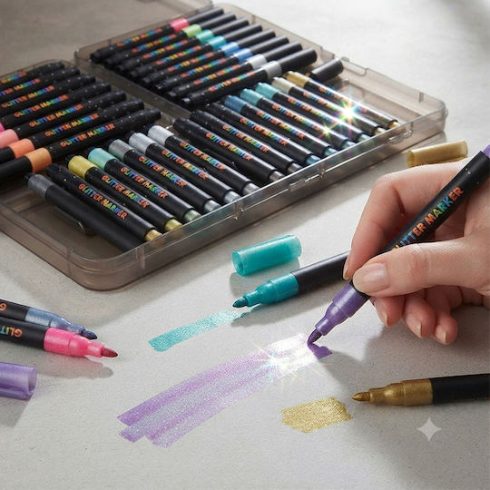 Marker Drawing Markers with Glitter Set 24 Colours