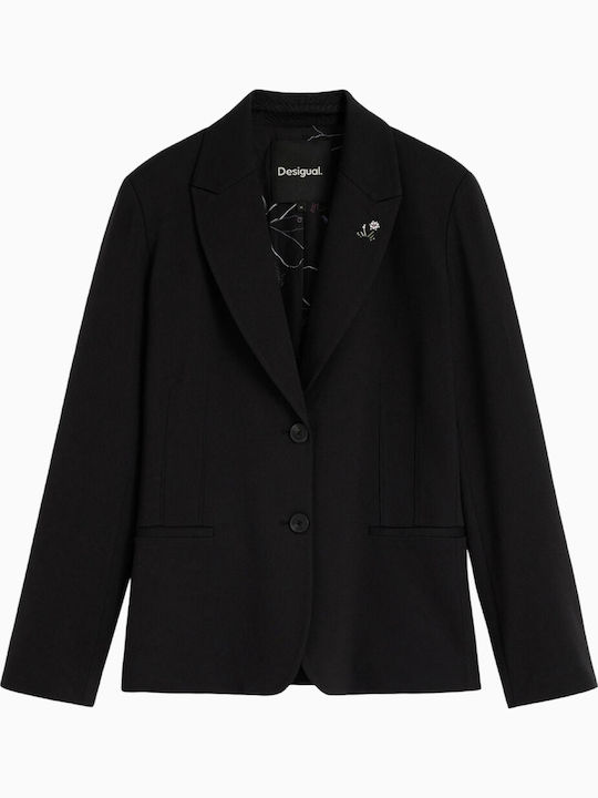 Desigual Langes Damen Blazer Schwarz