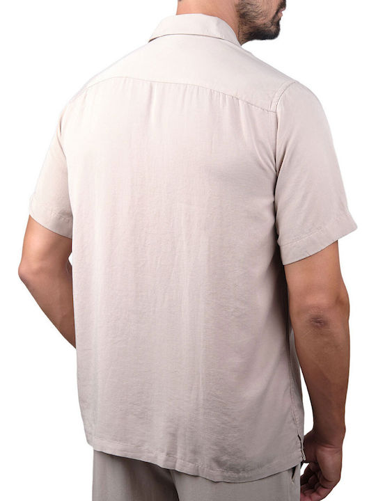 Short Sleeve Beige Shirt