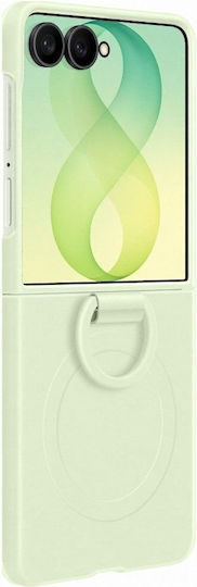 Samsung Magnetic With Ring Silicone Green Back Cover (Galaxy Z Flip8)