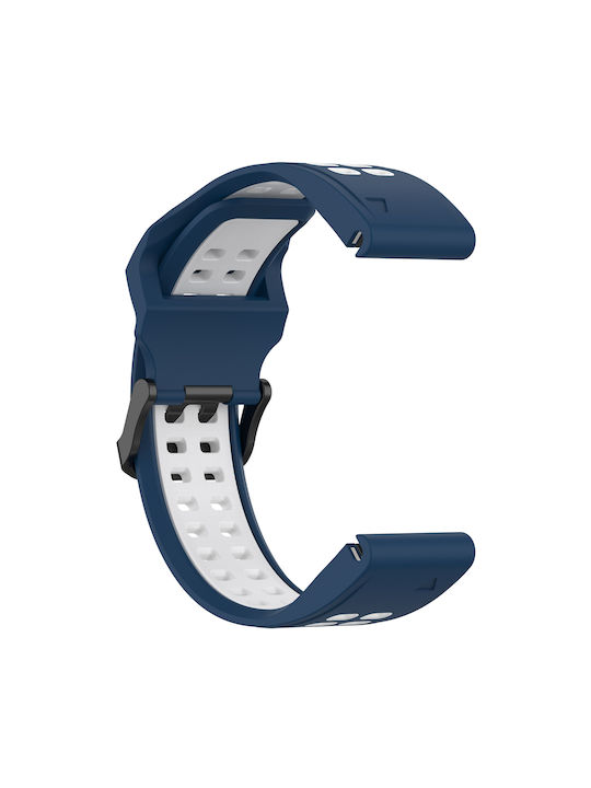Garmin Instinct Crossover Two-Tone Reversible Buckle 22mm Silicone Watch Strap Blue + White Garmin Instinct Crossover Two-Tone Reversible Buckle 22mm Silicone Watch Strap Blue + White