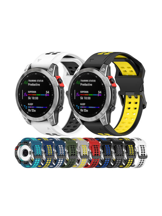 Garmin Instinct Crossover Two-Tone Reverse Buckle 22mm Watch Strap Silicone Black + Blue
