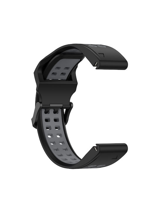 Garmin Instinct Crossover Solar Two-Tone Reverse Buckle 22mm Watch Strap Silicone Black + Grey Garmin Instinct Crossover Solar Two-Tone Reverse Buckle 22mm Watch Strap Silicone Black + Grey