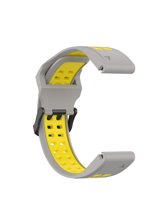 Garmin Instinct Crossover Solar Two-Tone Reverse Buckle 22mm Watch Strap Silicone Grey + Yellow Garmin Instinct Crossover Solar Two-Tone Reverse Buckle 22mm Watch Strap Silicone Grey + Yellow