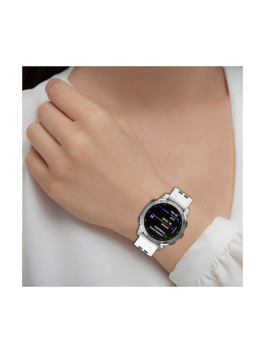 Garmin Instinct Crossover Solar Two Tone Reverse Buckle 22mm Watch Strap Silicone Blue + White