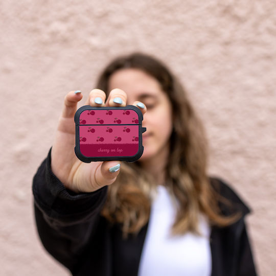 Sonique Delulu Polka Era Series Silicone Case in Burgundy Colour for Apple AirPods Pro 3