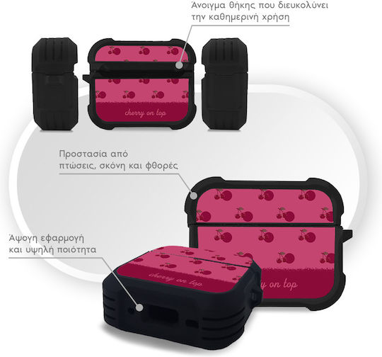 Sonique Delulu Polka Era Series Silicone Case in Burgundy Colour for Apple AirPods Pro 3