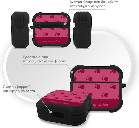 Sonique Delulu Polka Era Series Silicone Case in Burgundy Colour for Apple AirPods 3