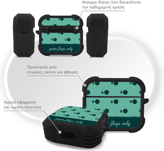 Sonique Delulu Polka Era Series Калъф от Силикон в Зелен Цвят за Apple AirPods 3