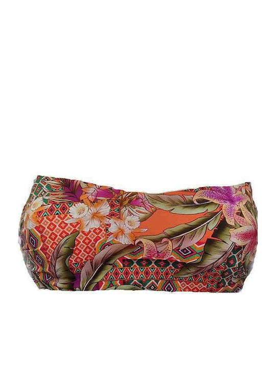 Bikini Bra C Cup Floral Orange And Purple