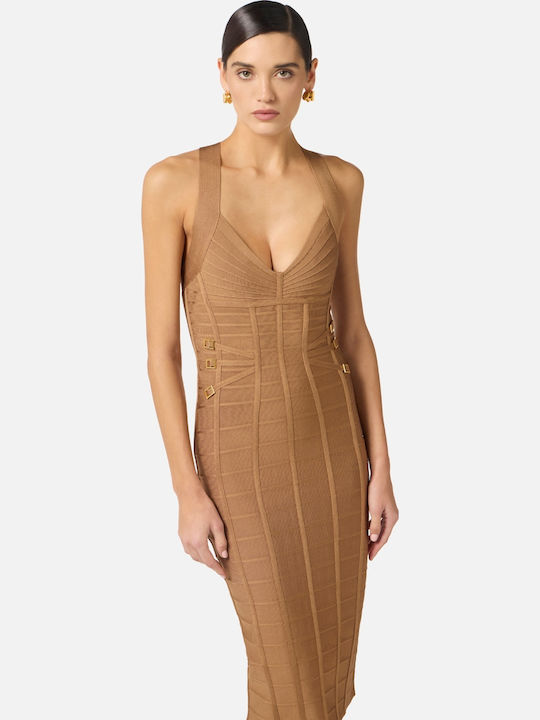 Midi Evening Dress Brown