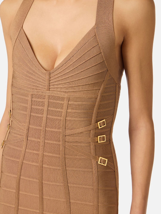 Midi Evening Dress Brown