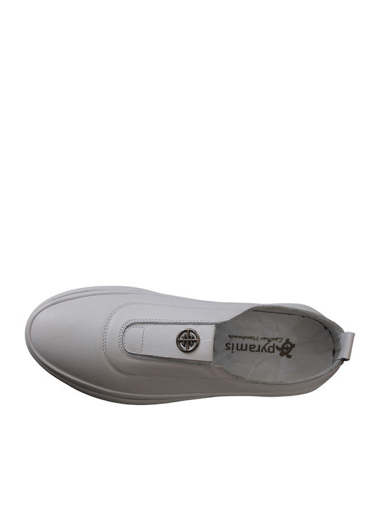 Дамски Slip-On Кожени Бели