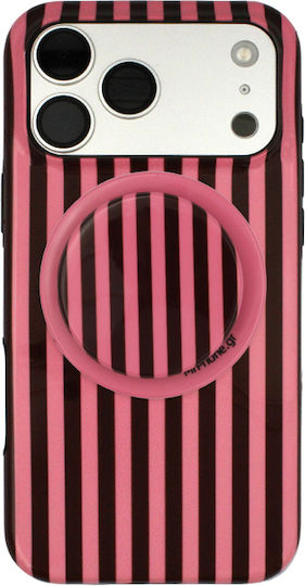 Pop Socket Magsafe Pink And Brown Lines