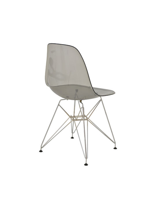 Adelle Dining Chair from Transparent Grey Polypropylene 46x55x81cm