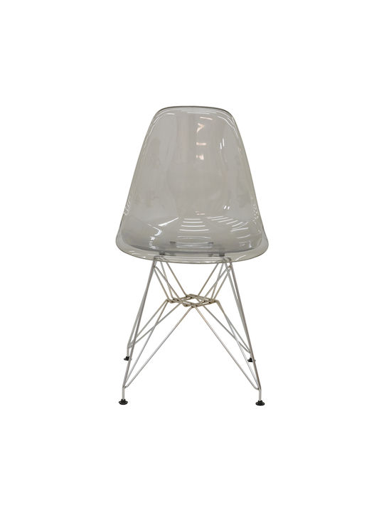 Adelle Dining Chair from Transparent Grey Polypropylene 46x55x81cm