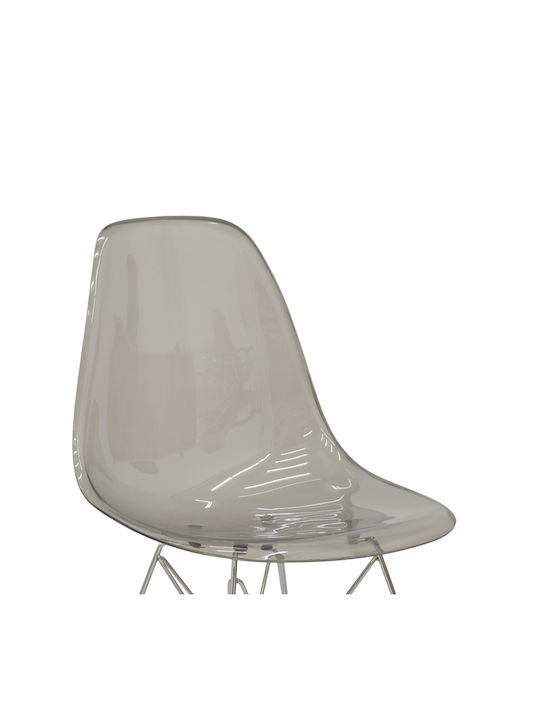 Adelle Dining Chair from Transparent Grey Polypropylene 46x55x81cm