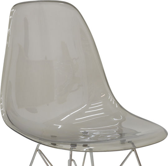Adelle Dining Chair from Transparent Grey Polypropylene 46x55x81cm